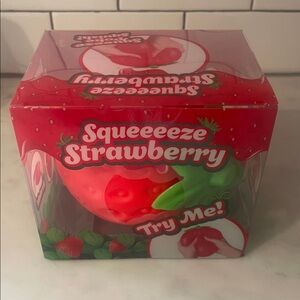 Squeezee Strawberry Squishy Toy - Bright Red & Green